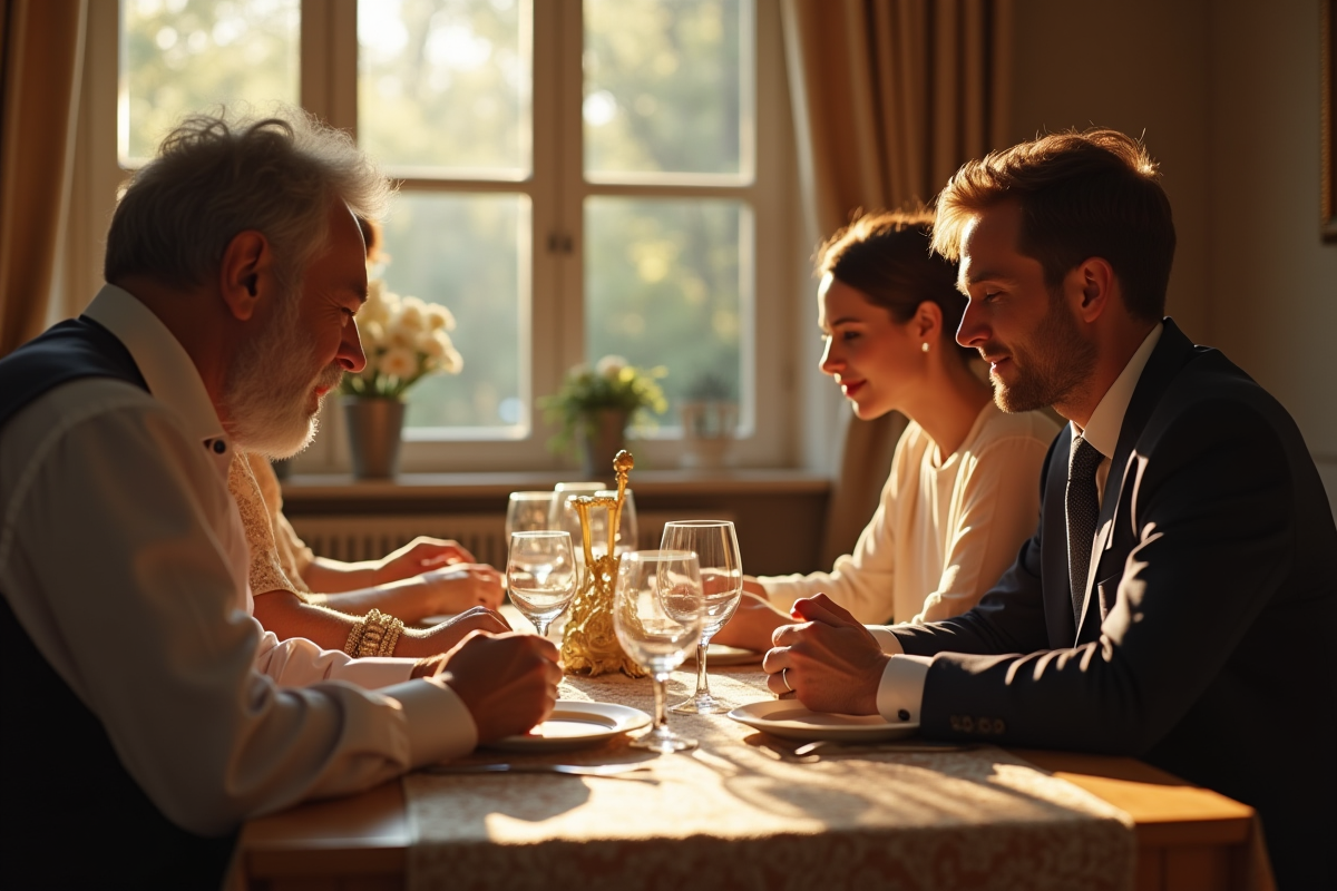 Famille lors d une demande en mariage en famille chaleureuse