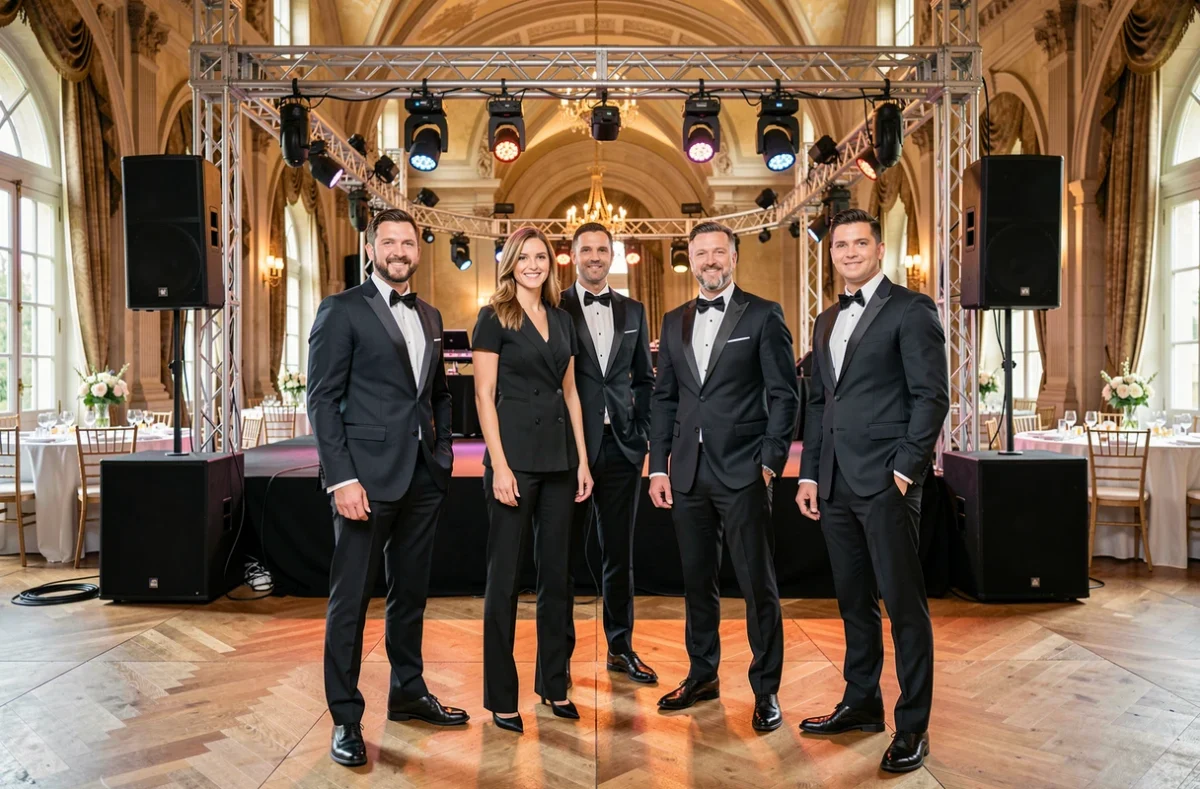 L'équipe de Global Event Show Group prête à animer un grand mariage dans le Nord