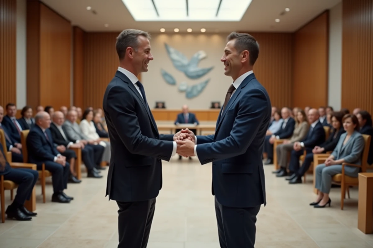 Homme en costume marine lors d