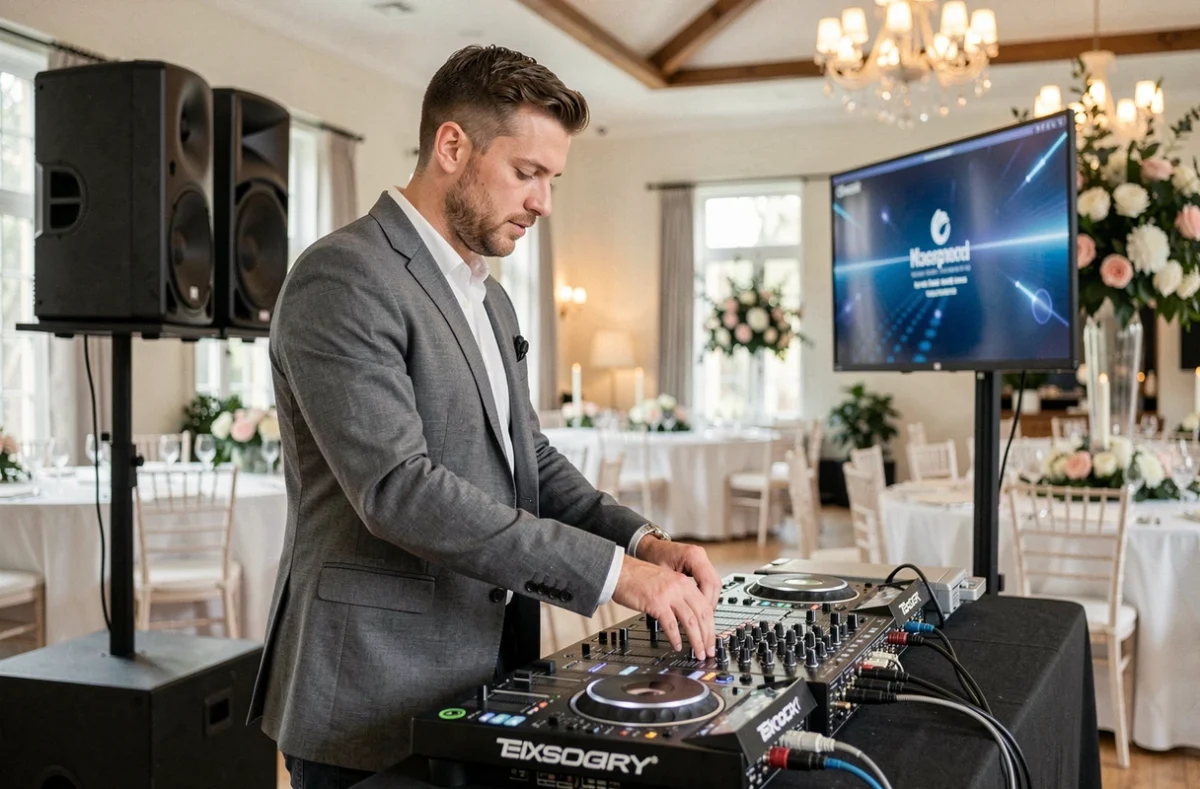 DJ de Mg Event mixant lors d'une animation de mariage dans le Nord de la France