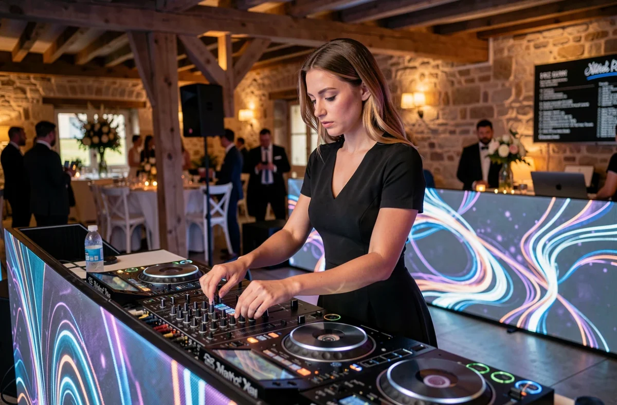 DJ Music Eyes Design créant une expérience visuelle et musicale lors d'un mariage dans le Nord